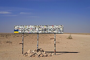 Signpost Tropic of Capricorn, Namibia, Africa