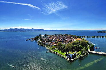 Aerial view of Lindau in fine weather