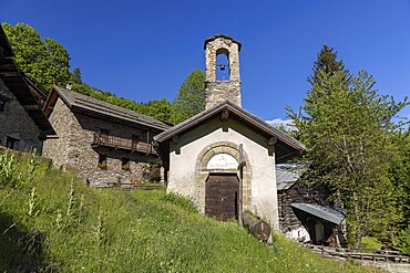 Chapel of St Mary Magdalene, Cappella Santa Maria Maddalena e Santa Caterina d'Alessandria, also known as Capella Chaffaux, Bardonecchia, Piedmont, Italy, Europe