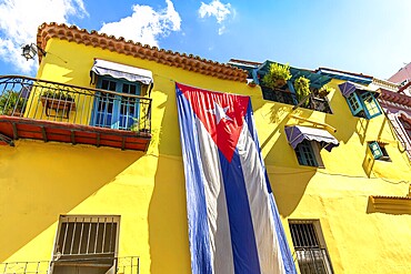 Scenic colorful Old Havana streets in historic city center of Havana Vieja near Paseo El Prado and Capitolio