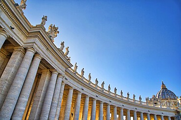 Scenic St. Peter's Basilica in Rome near Vatican City