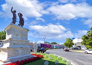 Central Avenue Paseo de Montejo in Merida with local museums, restaurants, monuments and tourist attractions