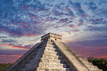 Mexico, Chichen Itza, archaeological site, ruins and pyramids of old Mayan city in Yucatan, Central America