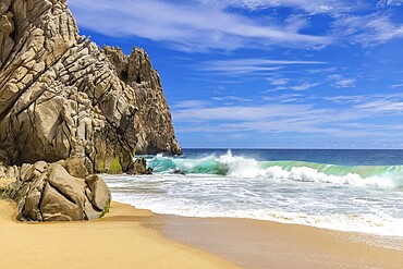 Mexico, Los Cabos travel destination Playa Divorcio and Playa Amantes near Arch of Cabo San Lucas, Central America