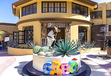 Cabo San Lucas, Los Cabos, Mexico, 2 October, 2021: Los Cabos colorful letters in Cabo San Lucas marina a departure point for cruises, marlin fishing and lancha boats to El Arco Arch and beaches, Central America