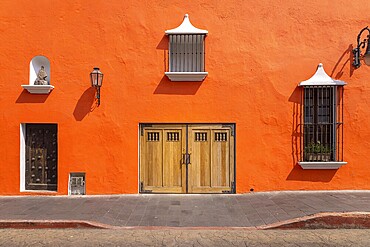 Scenic colorful colonial architecture of Cuernavaca streets in Mexico Morelos