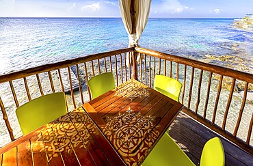 Cozumel tourist ocean promenade cafes and restaurants offering scenic landscape views of Cozumel and national Mexican food and drinks