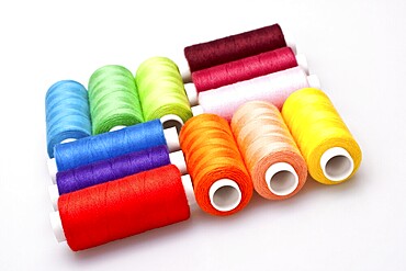 Multi-coloured rainbow threads for sewing