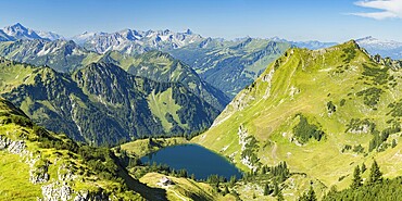 Seealpsee and Seeköpfle, 1919m, Allgäu Alps, Allgäu, Bavaria, Germany, Europe