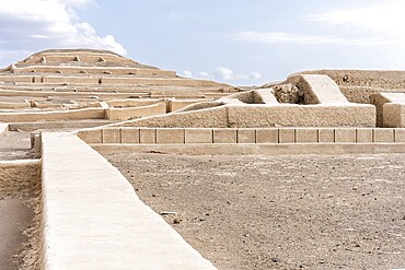 Adobe pyramids at Cahuachi, Cahuachi ceremonial center, Nazca, Peru, South America