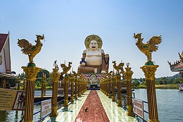 Laughing Buddha, Wat Laem Suwannaram Temple, Ban Bo Phut, Ko Samui, Thailand, Asia