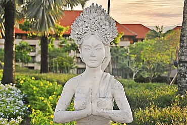Traditional balinese statue in a public park. Bali, Indonesia, Asia