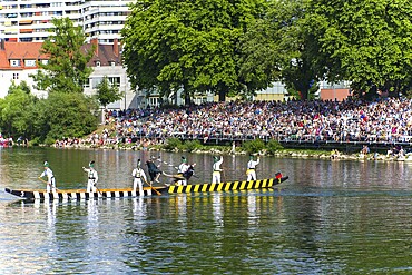 Fischerstechen on the Danube, old custom in Ulm, Swabian Alb, Baden-Württemberg, Germany, Europe