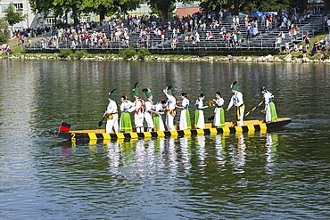 Fischerstechen on the Danube, old custom in Ulm, Swabian Alb, Baden-Württemberg, Germany Europe