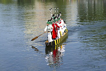 Fischerstechen on the Danube, old custom in Ulm, Swabian Alb, Baden-Württemberg, Germany, Europe