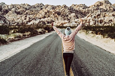 Young woman in Joshua Tree National Park