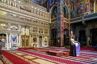 TARGU MURES, TRANSYLVANIA/ROMANIA - SEPTEMBER 17 : Decorative interior view of Ascension Cathedral in Targu Mures Transylvania Romania on September 17, 2018