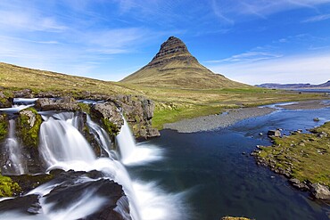 Kirkjufell with Kirkjufellsfoss in Iceland