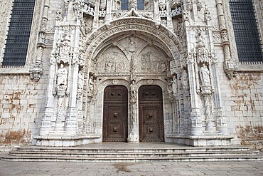 South Portal to Jeronimos Monastery in Lisbon, Portugal, Europe