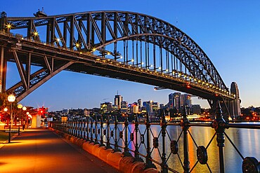 Sydney Harbour Bridge at dusk in Sydney, Australia, Oceania