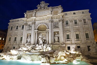 Trevi Fountain at dusk, Rome, Italy, Europe