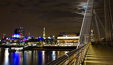 Hungerford Bridge at night, London, England London, England