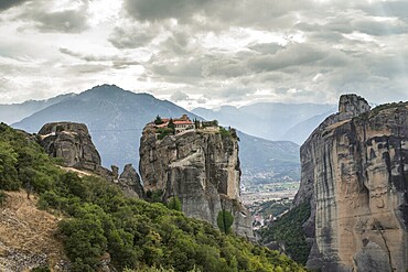 Meteora in Greece. Meteora is the monasteries on the top of the rock towers. Greece, Meteora