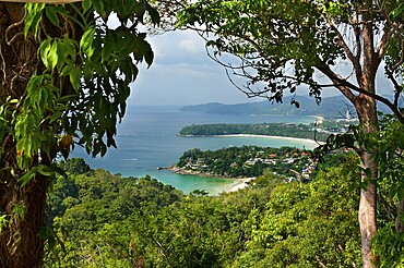 Landscape tropical beaches of Thailand with the height of the point of view