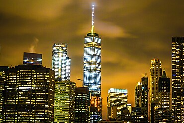 New York Manhattan night view. Shooting Location: New York, Manhattan