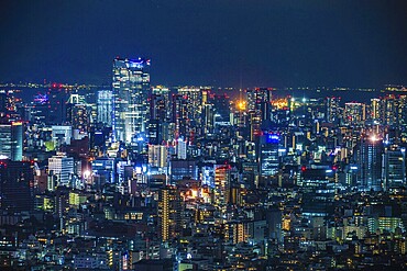 Tokyo night view seen from the observation deck of the Tokyo Metropolitan Government Building. Shooting Location: Tokyo metropolitan area