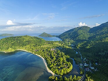 Aerial View, seychellen, Mahe, Port Glaud and Port launay Beach, Port Glaud, Seychellen