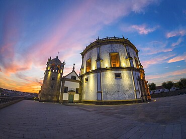 Church do Mosteiro de Santo Agostinho da Serra do Pilar at Morning Twilight. Blue Hour. Porto, Vila Nova de Gaia, Portugal, Europe