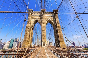 Brooklyn Bridge and Manhattan New York City US USA