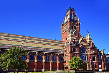 Harvard University historic building in Cambridge at Massachusetts USA
