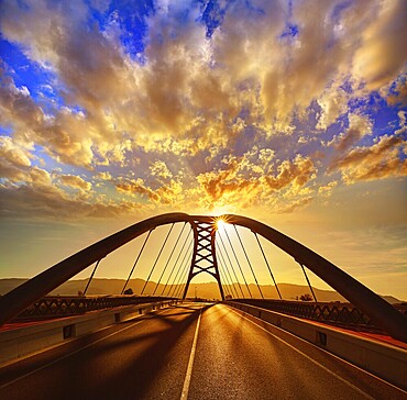 Cullera bridge over Xuquer Jucar river of Valencia at Spain