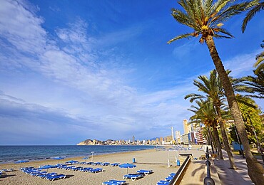 Benidorm Poniente beach in Alicante Mediterranean of Spain