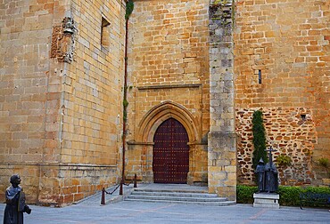 Caceres San Juan church square in Spain Extremadura