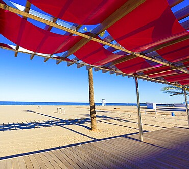 Gandia playa beach sunroof in Valencia at Mediterranean Spain