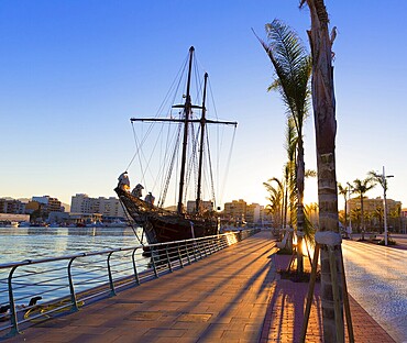 Gandia port puerto Valencia in sunset Mediterranean Spain