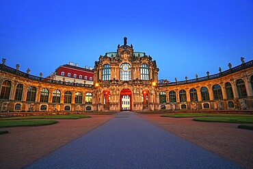 Dresden sunset at Zwinger in Saxony of Germany