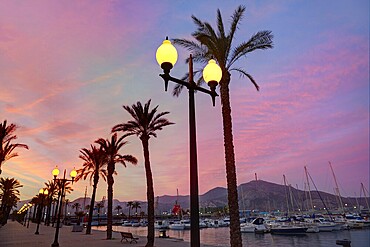 Cartagena Murcia port marina sunrise in Mediterranean Spain