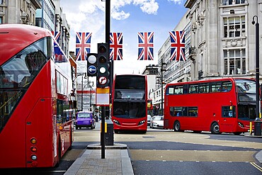 London bus Oxford Street W1 Westminster in UK England