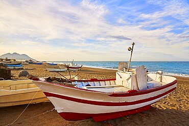 Almeria Cabo de Gata San Miguel beach boats in Spain