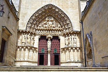 Burgos Cathedral facade in Saint James Way at Castilla Leon of Spain