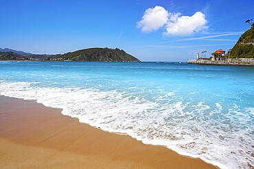 Ribadesella Santa Marina beach in Asturias of Spain