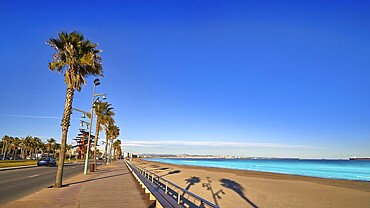 Platja de La Pineda beach in Vila-Seca of Tarragona at Catalonia