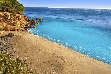 Cala Pescador beach playa in Miami Platja of Tarragona at costa Dorada of Catalonia