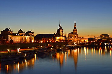 Evening in Dresden overlooking the Brühl's Terrace Evening in Dresden overlooking the Brühl's Terrace