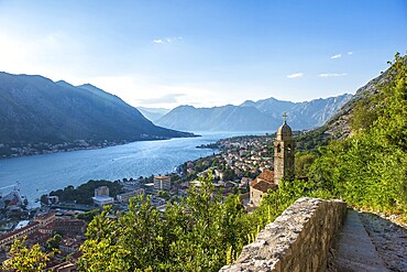 Beautiful sunset in Kotor bay at summer