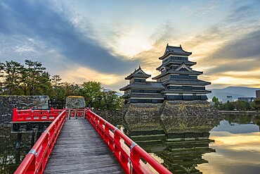 Matsumoto Nagano, sunrise at Matsumoto Castle in autumn season